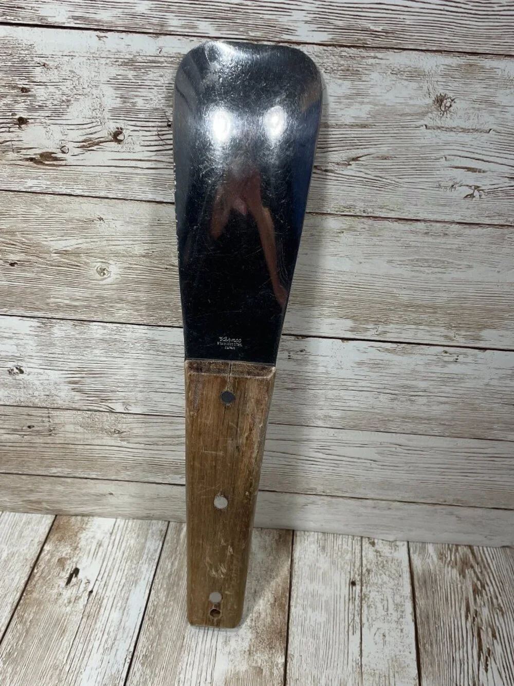Vtg Vernco ICE CREAM SPADE SCOOP Stainless Steel Wooden Handle Star Oil Co 10